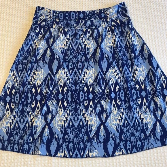 Tranquility by Colorado Clothing A-Line Skirt MEDIUM Mini Above Knee Blue White - Picture 11 of 11